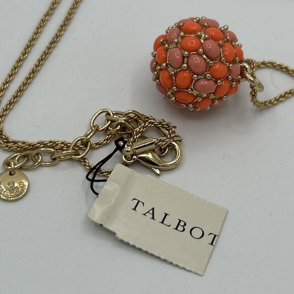 Talbots Coral And Pink Floral Necklace - Picture 2 of 7